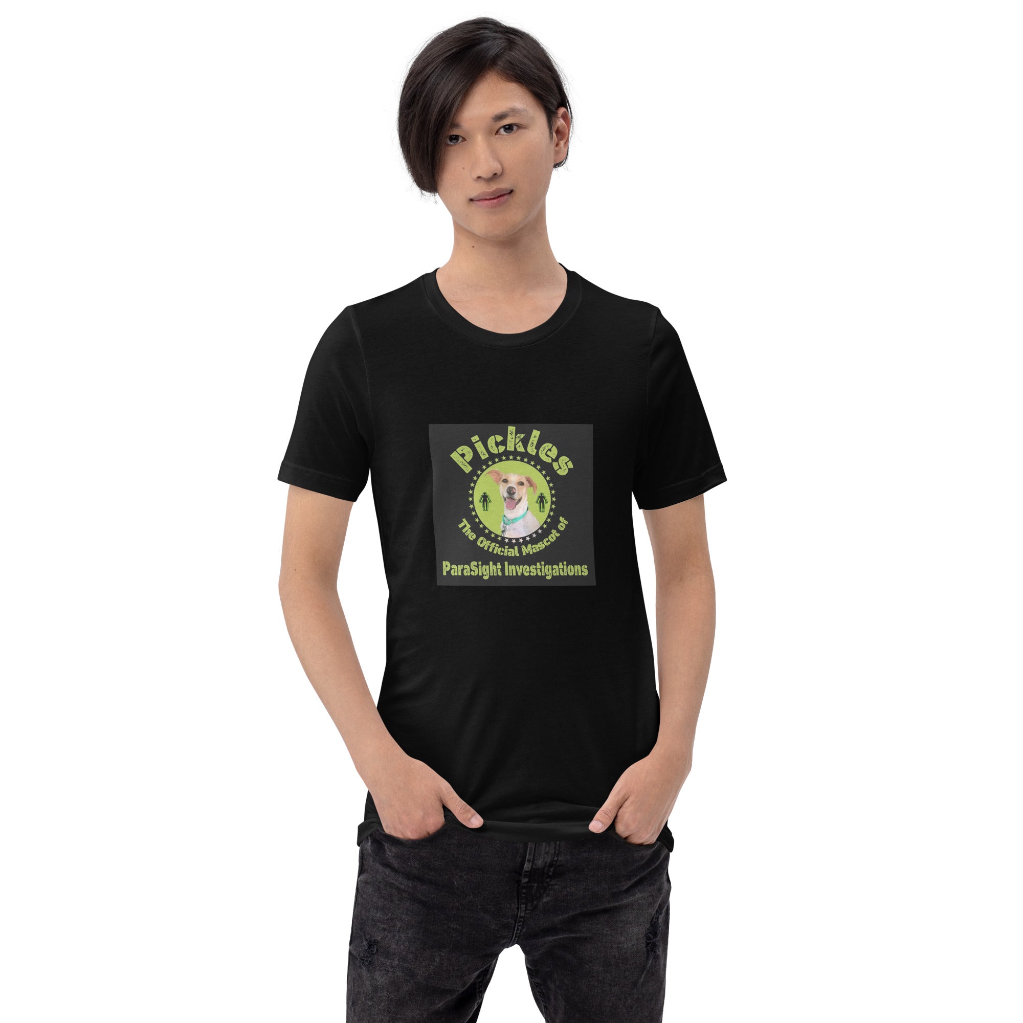 PICKLES THE OFFICIAL MASCOT OF PARASIGHT INVESTIGATIONS Unisex t-shirt